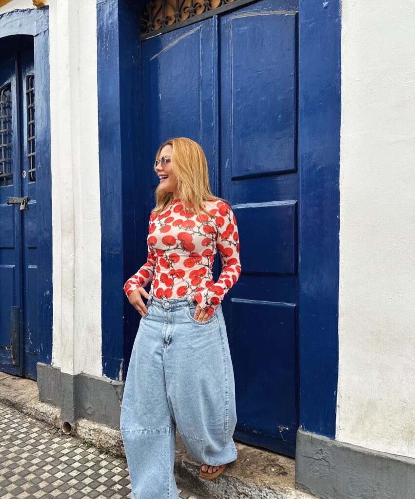 Blusa Canelada Estampa Tomate